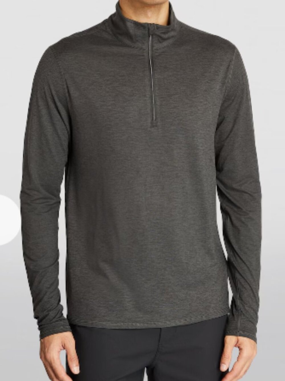 Vuori Ease Performance Half Zip, Dark Heather Grey - Size XL
